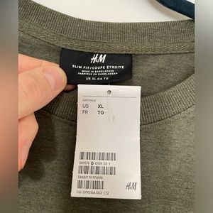 NEW H&M Green XL Slim Fit Long Sleeve